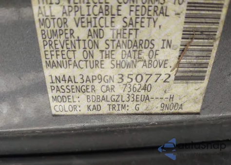 2016 Nissan Altima 2.5 S from USA, damaged, VIN 1N4AL3AP9GN350772